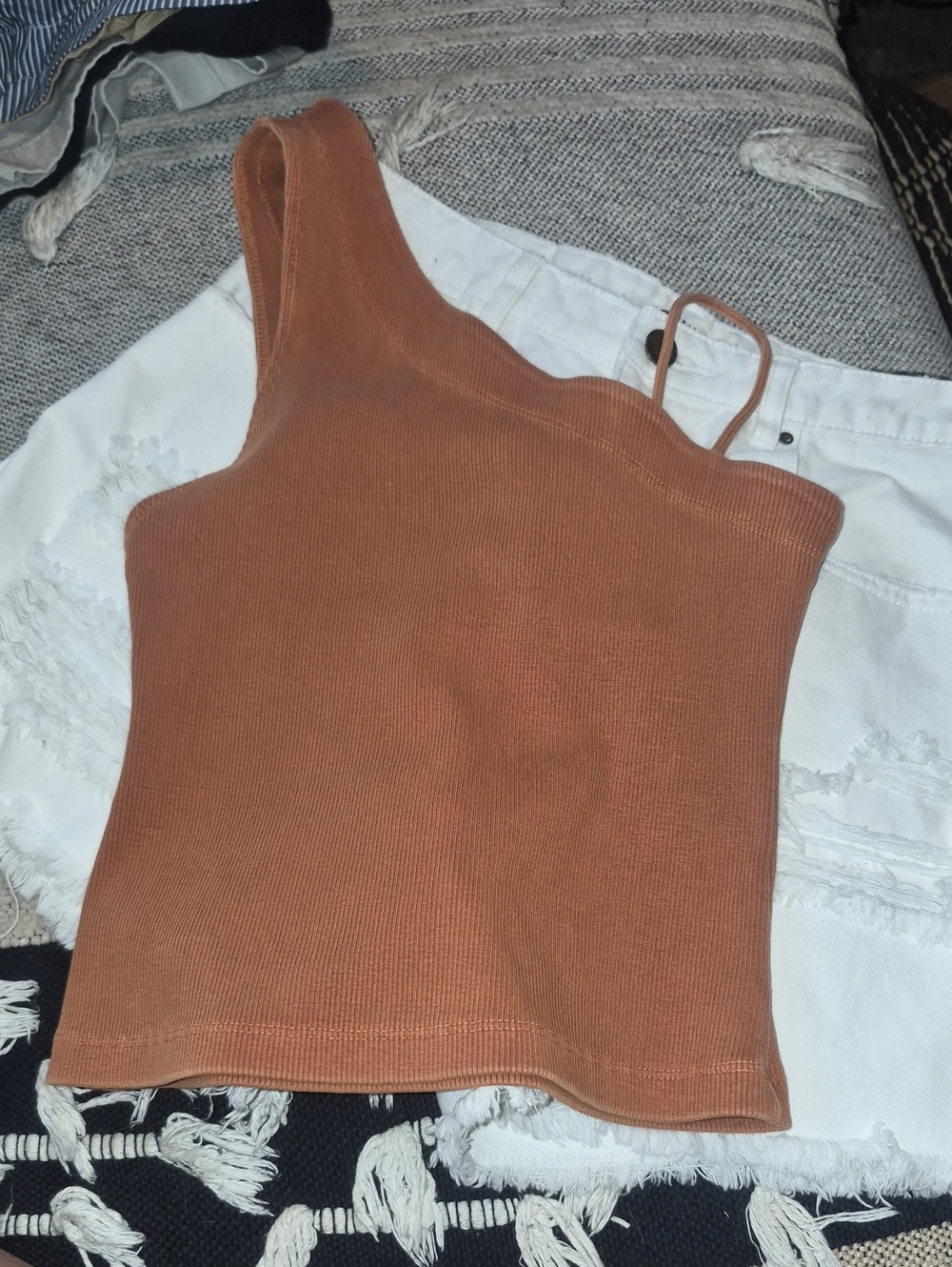 Free People Double Shoulder Mid Top - Burnt Orange